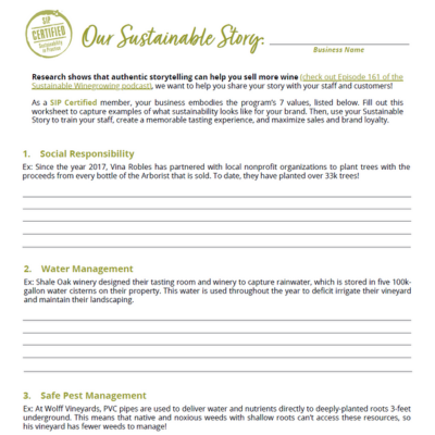 Worksheet: Our Sustainable Story (print)